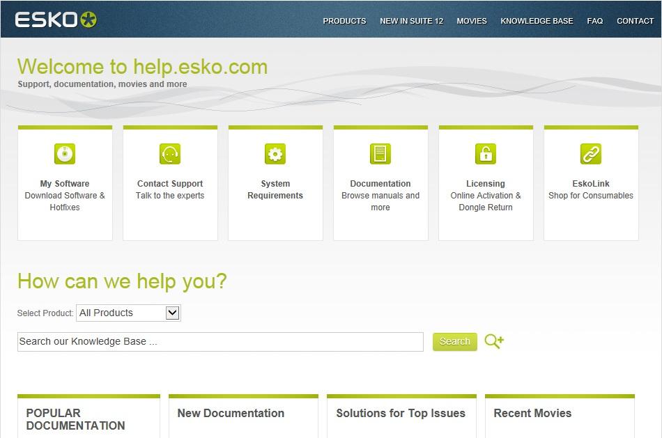 Страница сайта компании ESKO