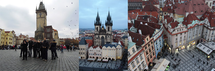 Коллаж из трех фото города